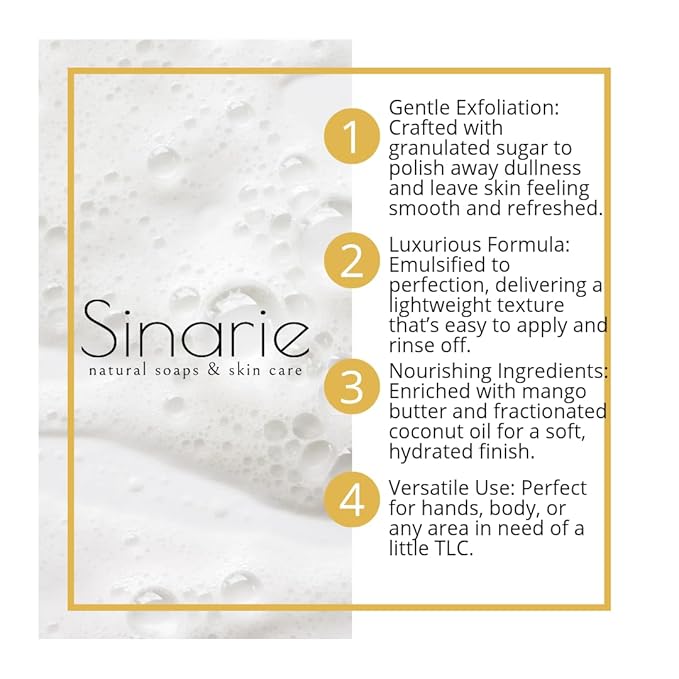 Exfoliating Sugar Scrub for Body – Hydrating Moisturizing Body Polish with Natural Oils – Gentle Spa Skincare for Smooth, Glowing Skin (5 oz., Warm Honey (Honey & Tonka))