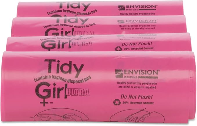 Tidy Girl Feminine Hygiene Sanitary Disposal Bags 600/Roll 4 Rolls/Carton
