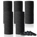 100PCS AOHIEDI No Damage Hair Ties for Women Girls, Elastic Hair Bands for All Hair Types, Thick or Thin, Ponytail Holders are Easy to Remove and Don't get Tangled, Upgrade, Black
