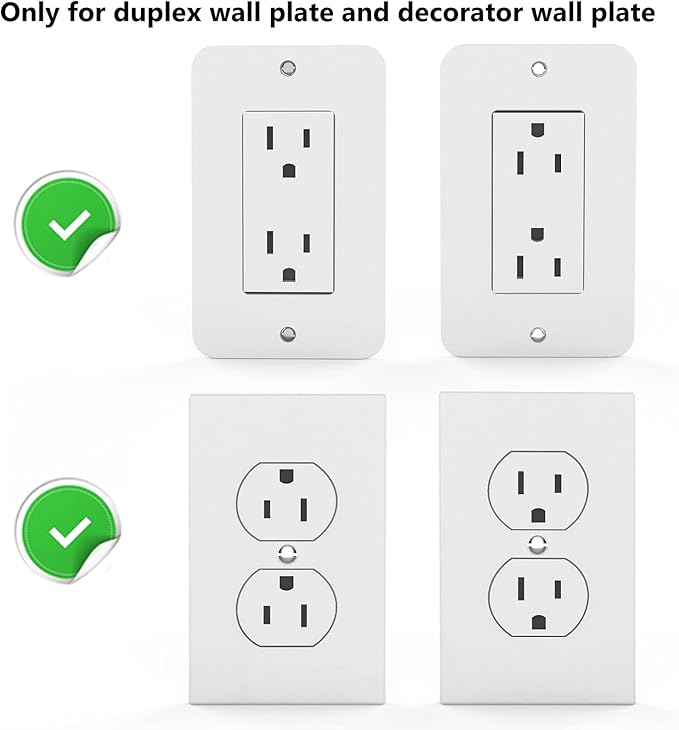 WALI Outlet Shelf Wall Holder,Bathroom Walls Shelves up to 10lbs Standard Vertical Duplex Wall Shelf Organizer for Smart Home Decor Space Saving Power Tools, Toothbrush (OLS002-W), 2 Pack, White