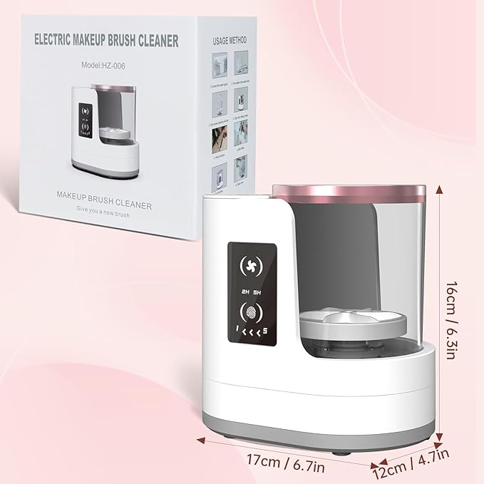 3 IN 1 Electric Makeup Brush Cleaner Machine With Makeup Brush Dryer-Holder-Portable Automatic USB Cosmetic Brushes Cleaner Tool for All Size Beauty Makeup Brush Set,Contour, Eyeshadow, Blush Brush