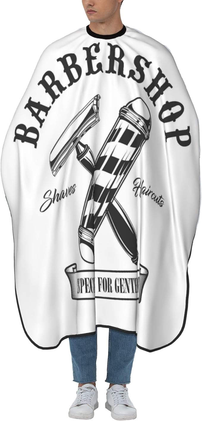Adult Barber Cape, Professional Salon Haircut Capes, Haircut Kit Hairdressing Apron for Home Salon Barbershop