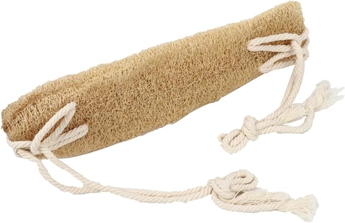 OUNONA Exfoliating Loofah Back Scrubber Strap for Shower Natural Gourd Fiber Bath Exfoliating Band Long Size Back Cleaner for Women and Men for Shower and Bath Use