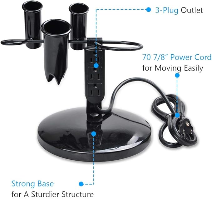 BYOOTIQUE 2 Packs Tabletop Blow Dryer & Hair Iron Holder - Salon Appliance Stand w/ 3 Outlets