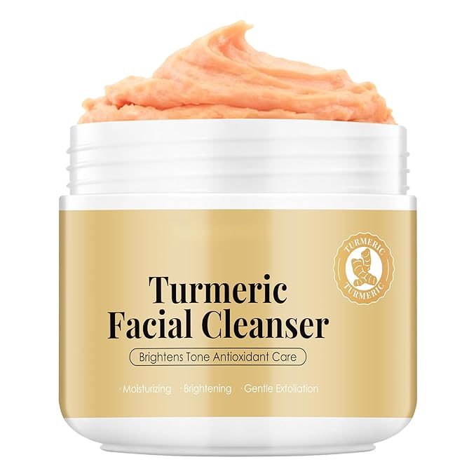 Turmeric Rice Mochi Face Cleanser Wash Cream,Moisturizing,Deep-Cleansing,Oil Control,Makeup Cleansing Balm for Women for All Skin Types（5.29oz）