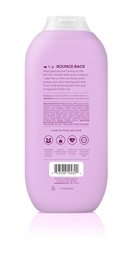 Method Body Wash, Berry Balance, Paraben and Phthalate Free, 18 oz (Pack of 2)