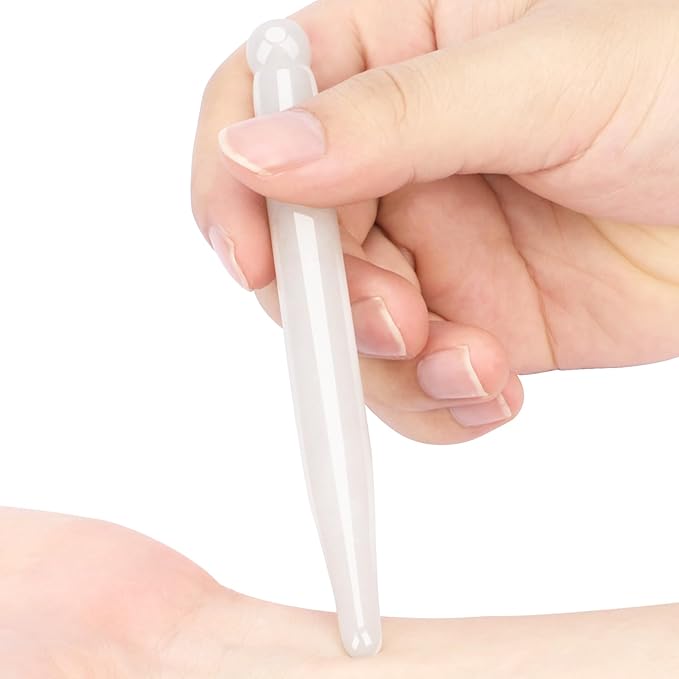 ideayard Gua Sha Pen Scraping Massage Wand Tool Acupuncture Pen Therapy Stick Point Treatment Whit Jade