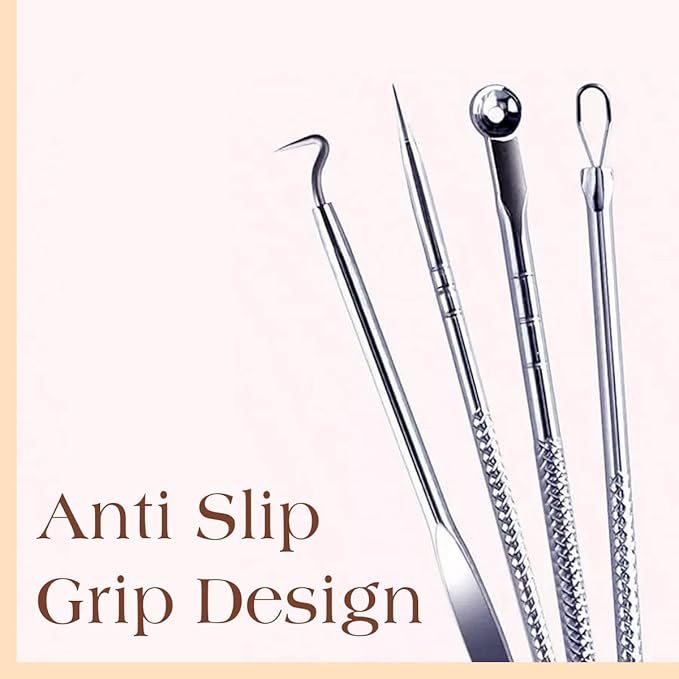 22 Pcs Pimple Popper Tool Kit 410 Stainless Steel Blackhead Remover Tools, Pimple Extractor Tool Kit for Blackheads, Blemish, Comdone, Acne, Zit, and Whiteheads for Face & Nose