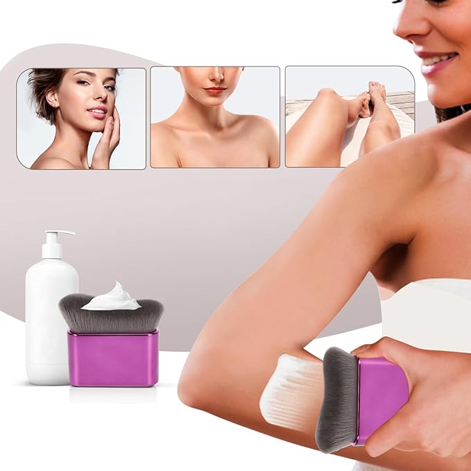 UNIMEIX Self Tanner Brush Sunscreen Body Makeup Brush Kabuki Blend Applicator Spray Tan Blending Beauty Brush for Body Coverage Perfector(Purple)