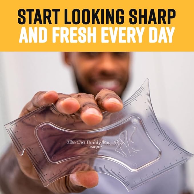 The Cut Buddy Original Shaping Tool, Clear Beard and Hairline Template with Bonus Tracer Pencil, As Seen on Shark Tank