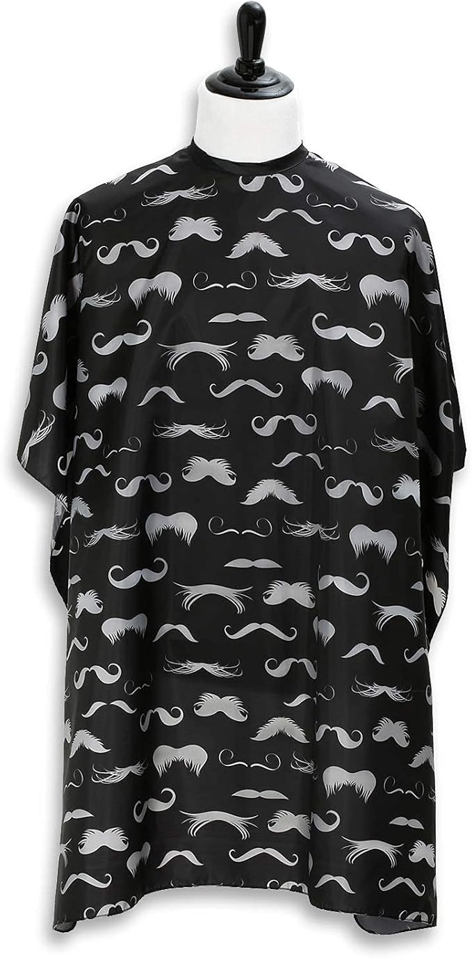 Men's Barber Cape For Hair Stylists- Home Hair Cuts - Salons - Snaps, Retro Mustache Design