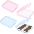 4 Pcs Portable Travel Cotton Pad Holder, Swab Dispenser, Qtip Case, Cosmetic Sponge Storage Box, Pink & Blue