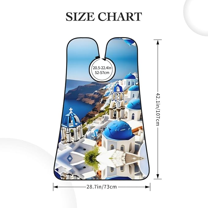 Greek Island Sea View Print Beard Bib Apron For Men, Beard Hair Catcher For Men Shaving Trimming,Beard Cape Cloth