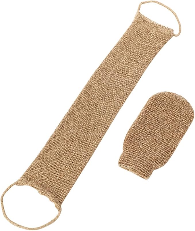 Jute Back Wash Strap, Hemp Back Scrubber Double Sided Natural Exfoliating Hemp Gloves Massage Strap Body Towel Brush Shower Exfoliating Belt for Back Bath Deep Clean Invigorate Your Skin