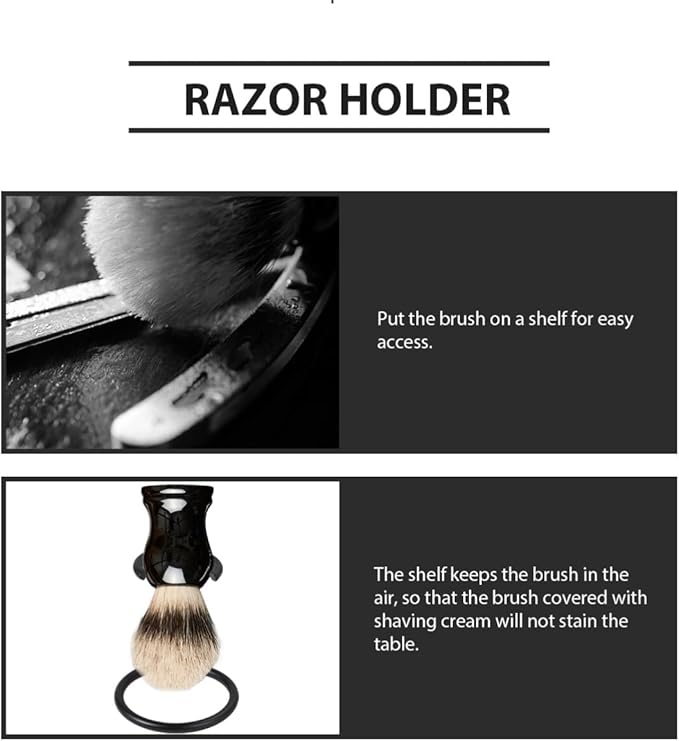 HEALLILY Portable Shaving Holder Razor and Soap Bowl Rack Dual Bracket Beauty Tool Organizer for Home Bathroom Vanity