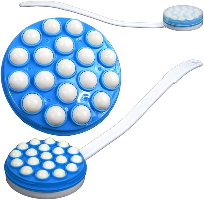 Lotion Applicator for Back – Long Handled Roll-On Dispenser and Handheld Back Massager – Wand for Applying Sunscreen, Cream, or Shower Gel by Remedy
