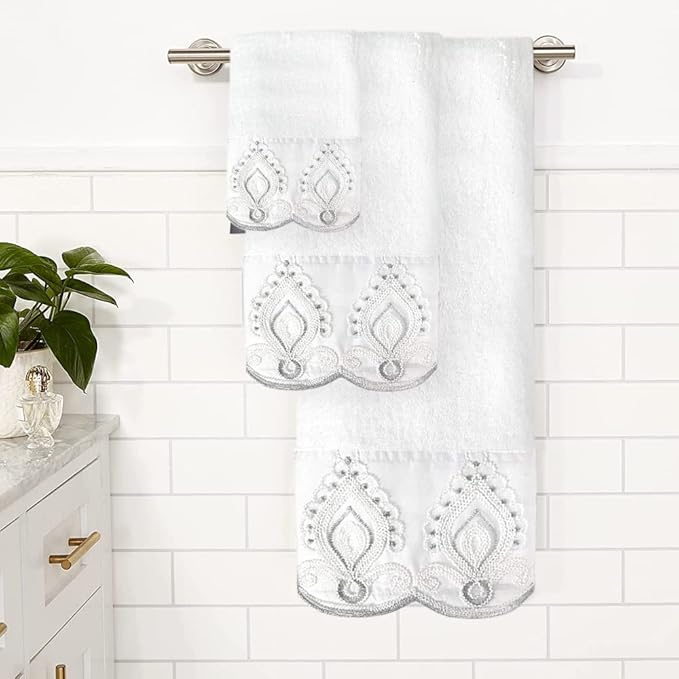 Zahari Home Monaco Modern 3 Piece Bath Ensemble - Luxury Bath Towel Set for Contemporary Decor