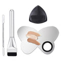 Makeup Mixing Palette Korean Set with Foundation Brush and Spatula, Professional Stainless Steel Butterfly Makeup Palette Reusable Beauty Tools for Facial Cosmetic,Nail Art,Pigment Blending