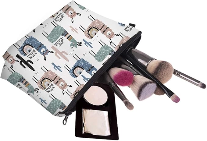 Deanfun Small Makeup Case - Cute and Waterproof Cosmetic Bag for Women(Cactus Camel D5-51444)