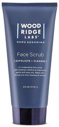 Woodridge Labs Men's Grooming Caffeine & Charcoal Daily Face Scrub - Exfoliate Moisturize & Cleanse | Eliminate Oils & Impurities | Gentle for Sensitive Skin, Paraben Free (6 oz)