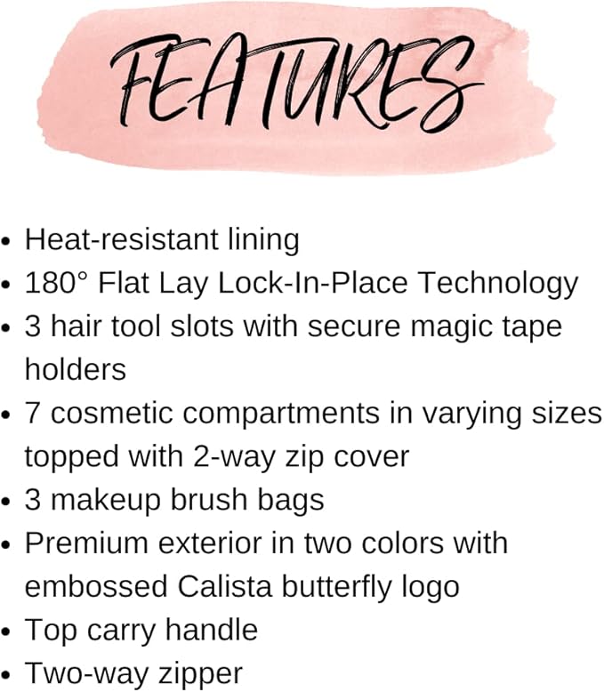 Calista Beauty Case Hair & Beauty Organizer, Pop-Up Vanity & Styling Station, Storage & Travel Case, Heat-Resistant Hair Tool Storage (Dove Grey)