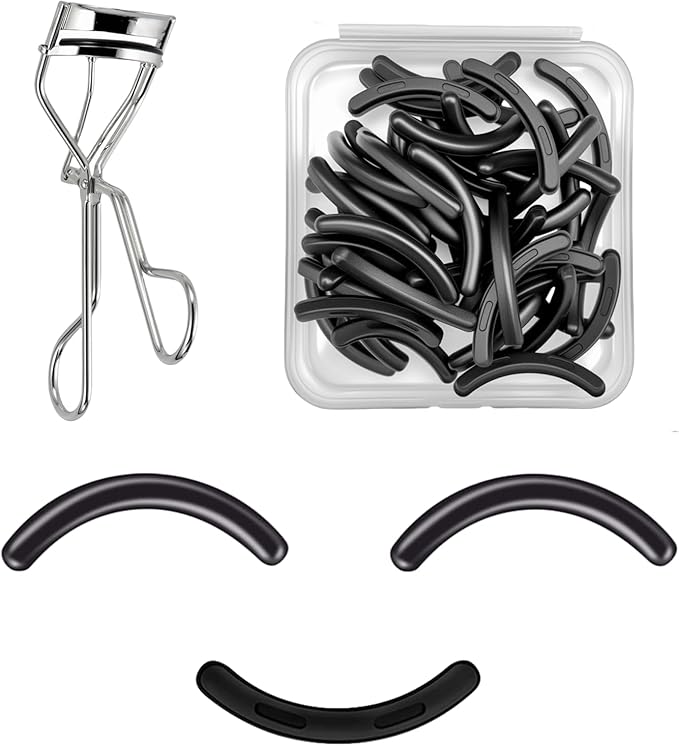 100 Pack Compatible with Shu Uemura Curler Refills,Silicone Eye Lash Curlers Refill Pads Compatible with Shu Uemura Eyelash Curler,Black.