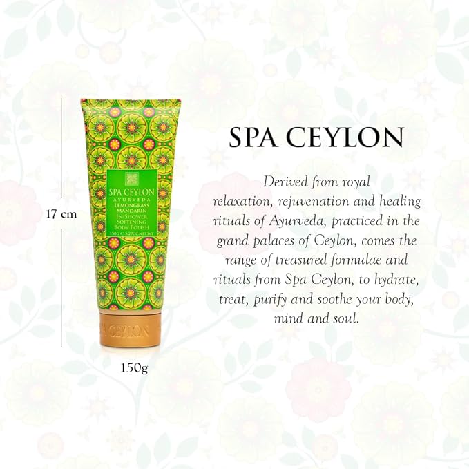 SPA CEYLON Lemongrass Mandarin In-Shower Softening Body Polish | Vegetarian | Paraben-Free | Gentle Body Scrub for Moisturizing and Gently Exfoliating |150g