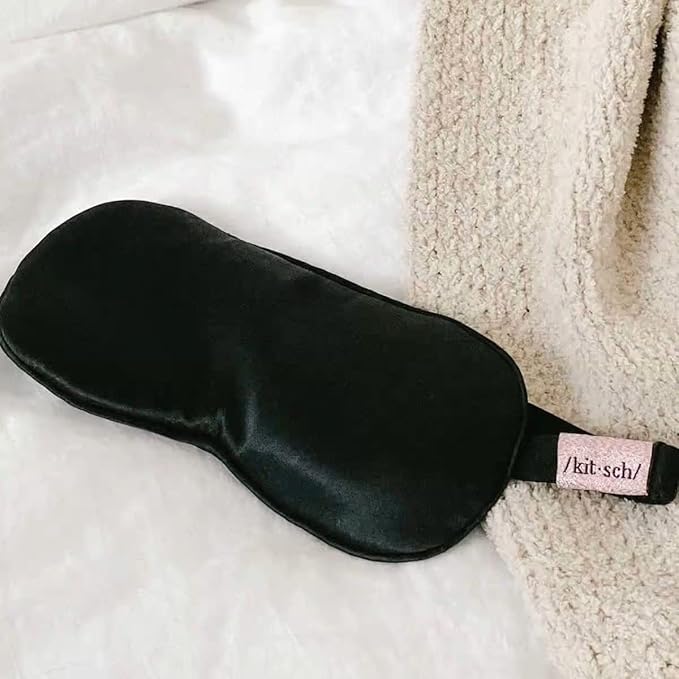 Kitsch Weighted Satin Sleep Mask - Weighted Eye Masks for Sleep and Travel - Lavender Ultra-Soft Sleeping Eye Mask for Women and Men - Light Blocking, Adjustable Strap, (4.1oz/116g)