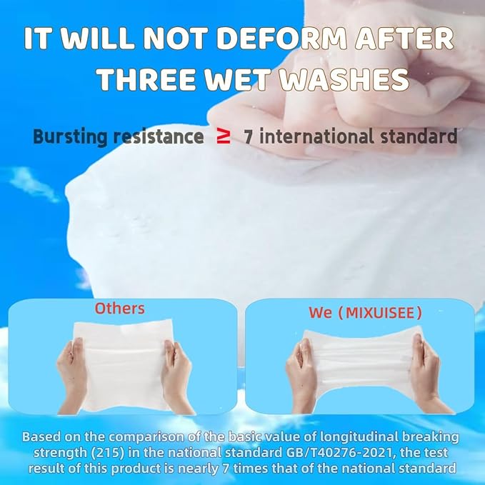 MIXUISEE◆thick and soft Face Towels.Disposable face towel.100% Cotton facial cloths.Super thick 150%. Suitable for makeup removal and cleansing.and applicable to sensitive skin(Extra thick 150 pieces)