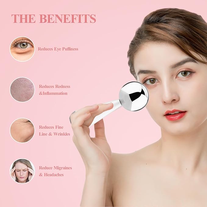 Running man Cryo Sticks for Face - Facial Skin Care Tools for Women Face Eyes, Ice Globes - Cooling Massage Tools, 360 Rotating Unbreakable Stainless Steel Cooling Face Globes