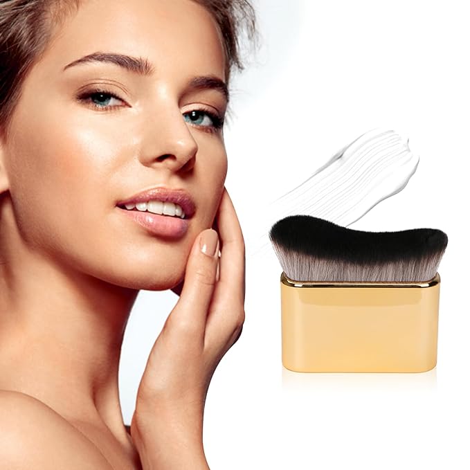 UNIMEIX Self Tanner Brush Sunscreen Body Makeup Brush Kabuki Blend Applicator Spray Tan Blending Beauty Brush for Body Coverage Perfector(Yellow)