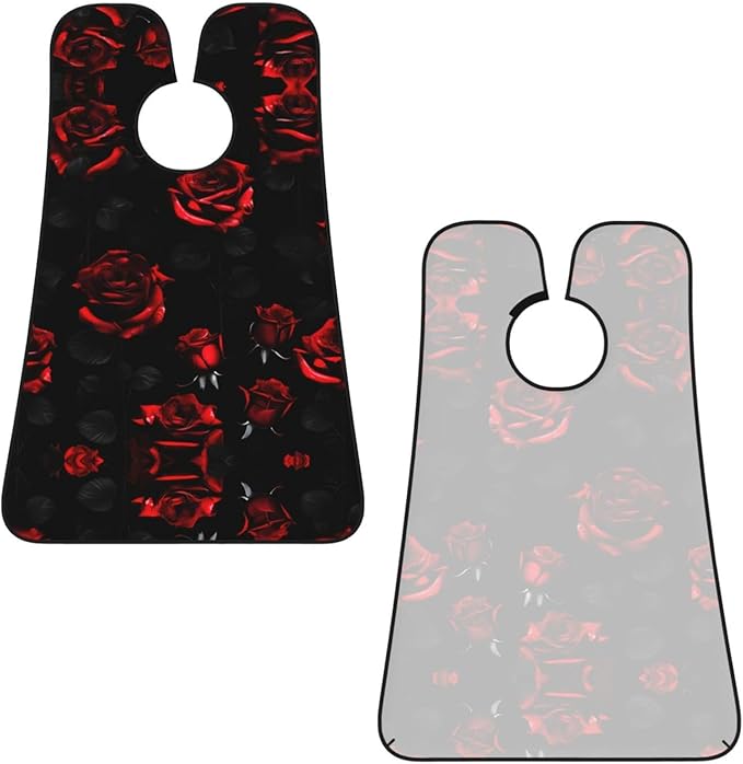 Red Stripe Firefighter Usa Flag Print Beard Bib Shaving Apron, Beard Hair Trimming Cape Gift For Dad