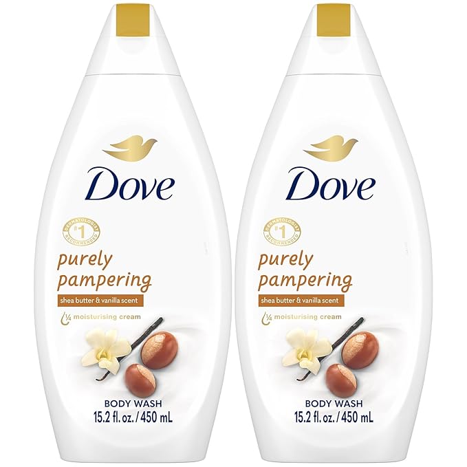 Dove Body Wash 2-Pack – Purely Pampering, Shea Butter & Vanilla for Softer, Smoother Skin, 15.2 Oz Ea