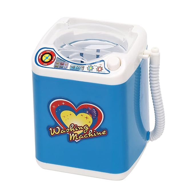 Mini Washing Machine, Electric Mini Quick Dry Cleaning Washer Cosmetic Tool Cleansing Machine for Home (Blue)