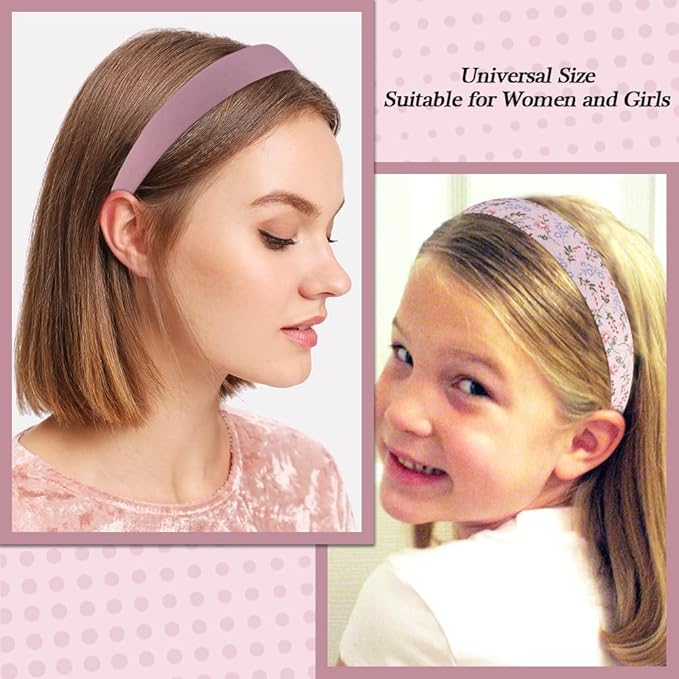 AHONEY 7 Pack Pink Headbands for Girls Women Headbands Trendy Non Slip Hairbands Cute Croquett Hair Accessories Kawaii Multi-style Headband Pack (Pink)