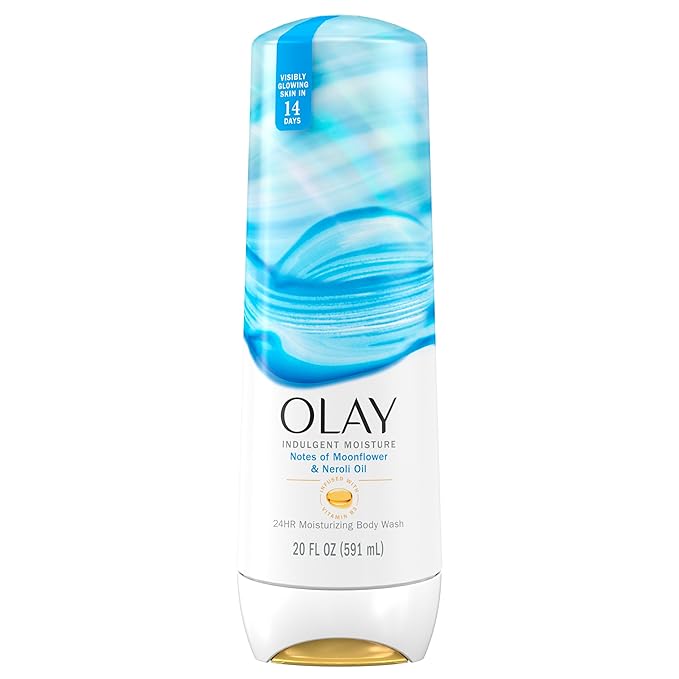 Olay Body Wash for Women, Indulgent Moisture, 24hr Moisturizing & Nourishing Formula, Infused with Vitamin B3 Complex, Luxurious Fragrances, Moonflower & Neroli Oil Scent, 20 fl oz