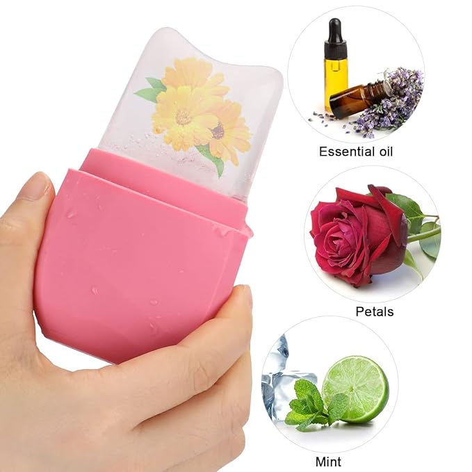 Ice Roller for Face and Eye, Upgraded Ice Face Roller Facial Beauty Ice Roller Skin Care Tools, Ice Facial Roller Gua Sha Face Massage, Silicone Ice Mould for Face Beauty Remove Fine Lines (Blue)
