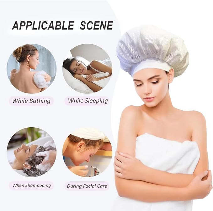 Net Plopping Cap,Hair Cover for Sleeping Soft Elastic Band Mesh Cap,Womens Bonnets for Hair Sleeping,（total 2pcs)