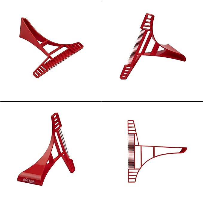 SIDECHEEK Three-dimensional Beard Shaping Tool, Shaving Template, Beard Shaper, Stencil & Guide | Beard Lineup Tool for a Symmetric Curved or Step Cut | Ideal for Sideburns, Jaw & Cheek Line