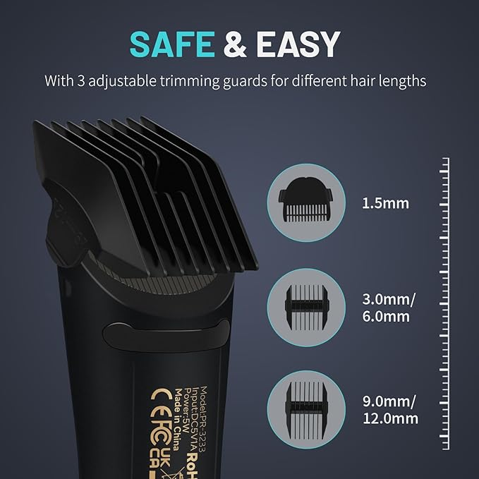 PRITECH Manscape Body Hair Trimmer for Men - Waterproof Pubic Hair Ball Trimmer, Ceramic Blade Electric Body Shavers for Men with USB-C Charging, Wet & Dry Use & Nick-Free Razor, Sensitive Skin Safe