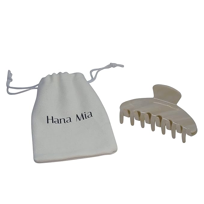 Luxury Cream Claw Clip for Women | Our Acetate Cream Hair Clip Feels Light, Looks Smooth and is Easy to Wear | Use for easy Half Ups with No Snagging and a Secure Grip in a Large Four Inch Size