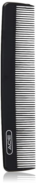 ACE Pocket Fine Tooth Comb - 4.5 Inch, Black - Great for All Hair Types - Fine Comb Teeth for Thin to Medium Hair - Durable for Everyday and Professional Use
