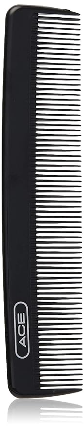 ACE Pocket Fine Tooth Comb - 4.5 Inch, Black - Great for All Hair Types - Fine Comb Teeth for Thin to Medium Hair - Durable for Everyday and Professional Use
