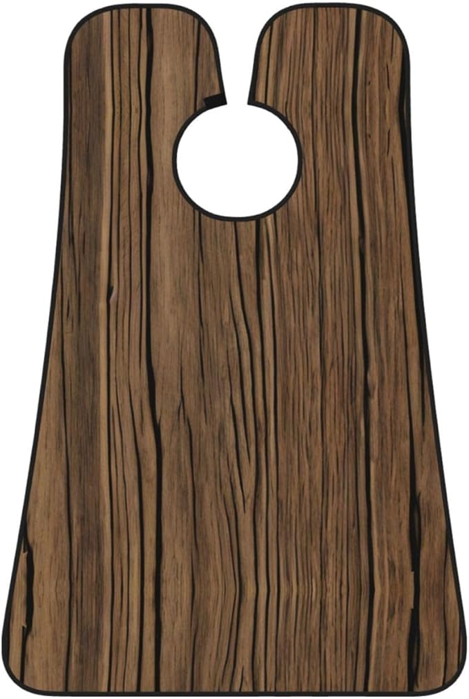Wood Grain Print Beard Bib Apron For Men, Beard Hair Catcher For Men Shaving Trimming,Beard Cape Cloth, Black
