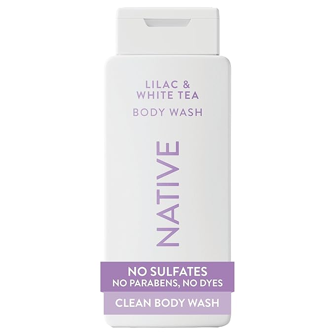Native Body Wash Contains Naturally Derived Ingredients | For Women & Men, Sulfate, Paraben, & Dye Free Leaving Skin Soft and Hydrating | Lilac & White Tea 18 oz