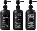 HOMCDALY Shampoo and Conditioner Dispenser Set of 3, 21oz Shower Soap Bottles with Pump, Refillable Shampoo Conditioner Body Wash Dispenser, Bathroom Shower Shampoo Bottles, shampoo container(P-Black)