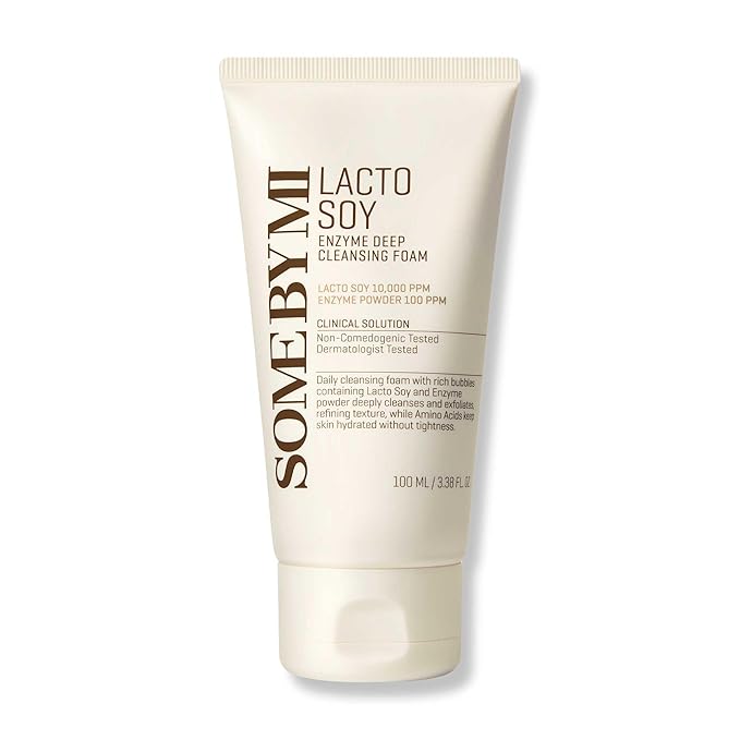 SOME BY MI Lacto Soy Enzyme Deep Cleanser – 3.4oz, 100ml – Korean Vegan Face Wash with Papain & Soy Enzymes for Pore & Dead Skin Care – With Hyaluronic Acid for Soothing & Hydration – Korean Skin Care