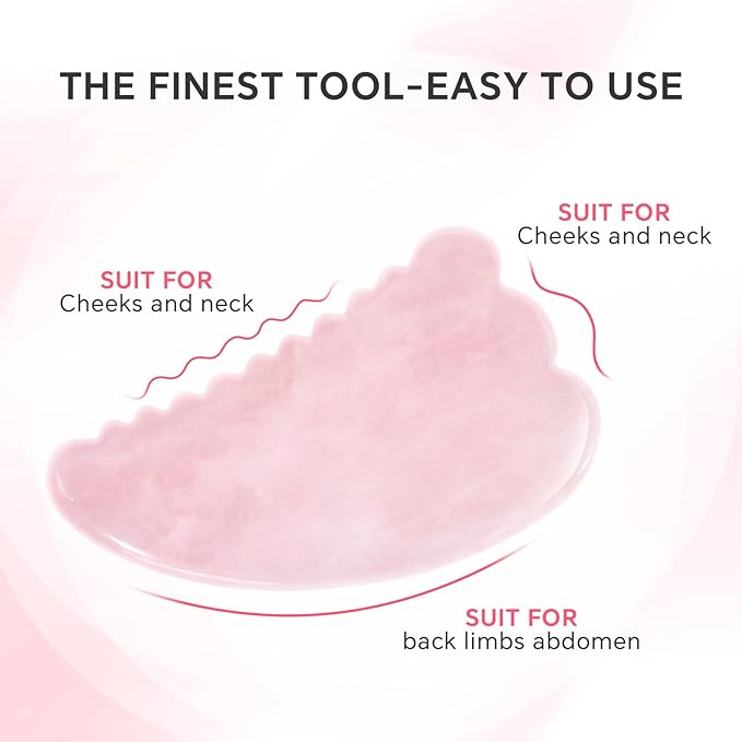Jade Roller & Gua Sha Set for Face – 4PCS Natural Facial Massage Tools Kit, Lymphatic Drainage Beauty Set for Depuffing, Skin Firming & Relaxation – Self Care & Gift Ready