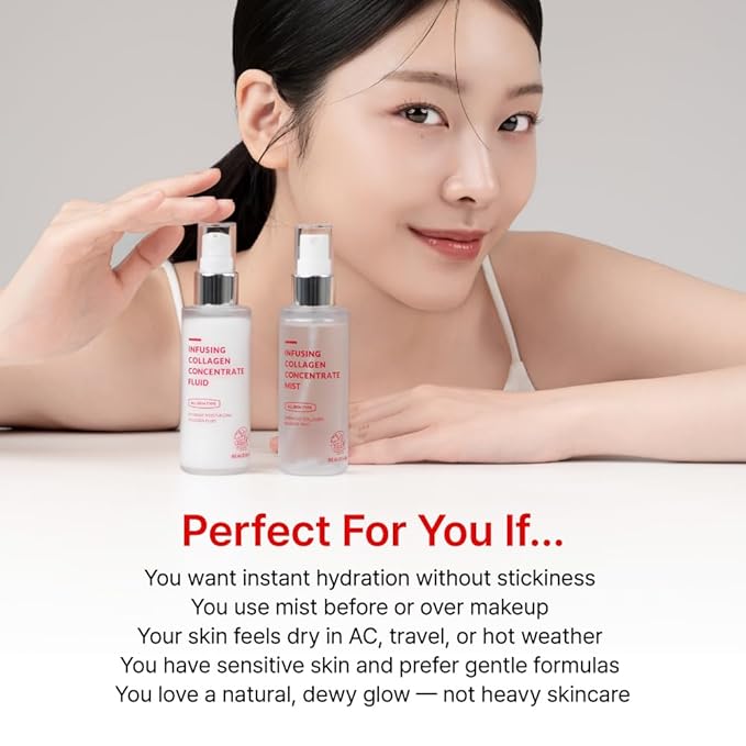 BEAUDIANI Collagen Hydrating Facial Mist, Lightweight Glow Spray for Instant Moisture, Makeup-Ready Skin & Dewy Finish, Korean Skincare for All Skin Types (1.69 fl oz)