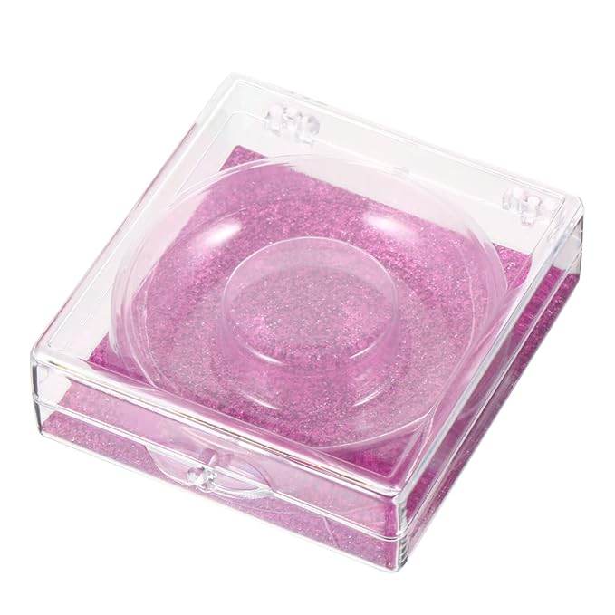 OUNONA 6-Piece False Eyelash Case Set Plastic Lash Holder Glitter Finish for Easy Storage and Organization for Makeup Artists and Eyelash Enthusiasts